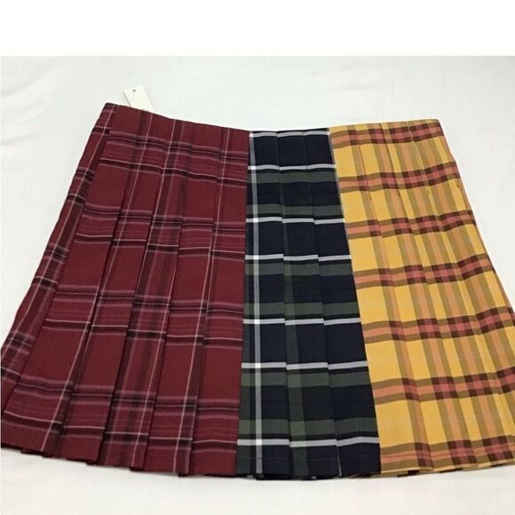 No Boundaries Plaid Pleated Mini Skirt JR Size X-Large (15-17) - Picture 4 of 10